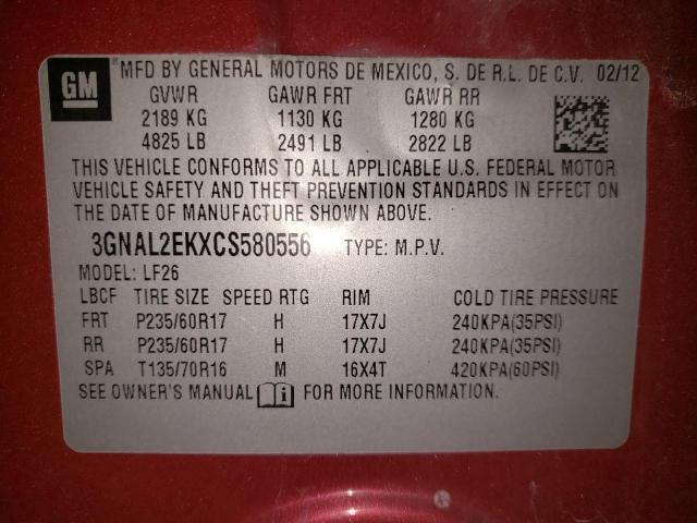 2012 CHEVROLET CAPTIVA SP 3GNAL2EKXCS580556