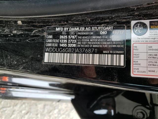 2018 MERCEDES-BENZ S 450 WDDUG6GB2JA376871