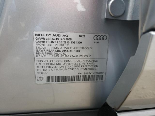 2022 AUDI SQ5 WA1B4AFY1N2028802