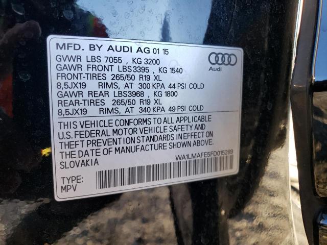 2015 AUDI Q7 TDI PRE WA1LMAFE5FD015289