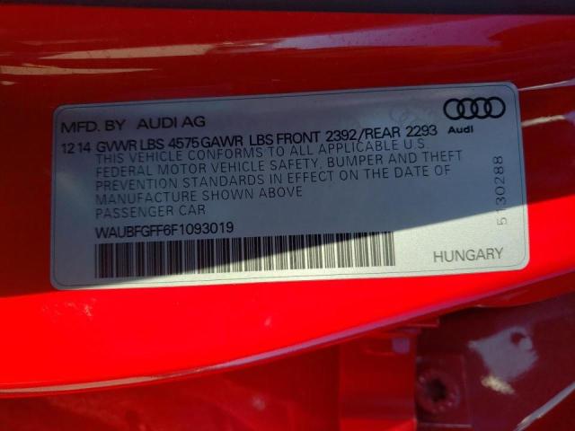 2015 AUDI S3 PREMIUM WAUBFGFF6F1093019