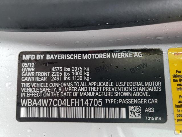 2020 BMW 440I WBA4W7C04LFH14705