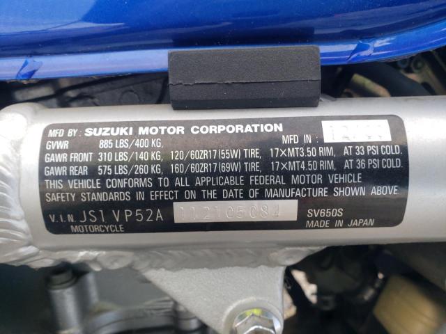 2001 SUZUKI SV650 S JS1VP52A112105084