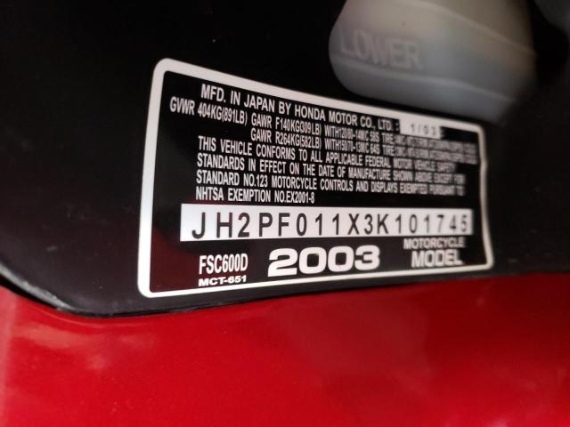 2003 HONDA FSC600 D JH2PF011X3K101745