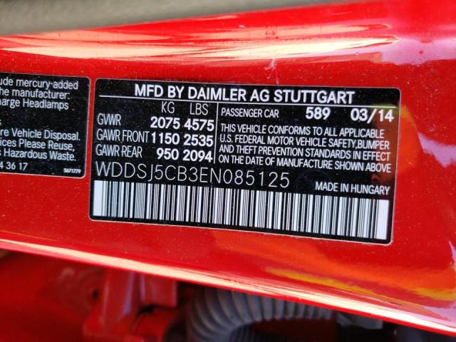 2014 MERCEDES-BENZ CLA 45 AMG WDDSJ5CB3EN085125
