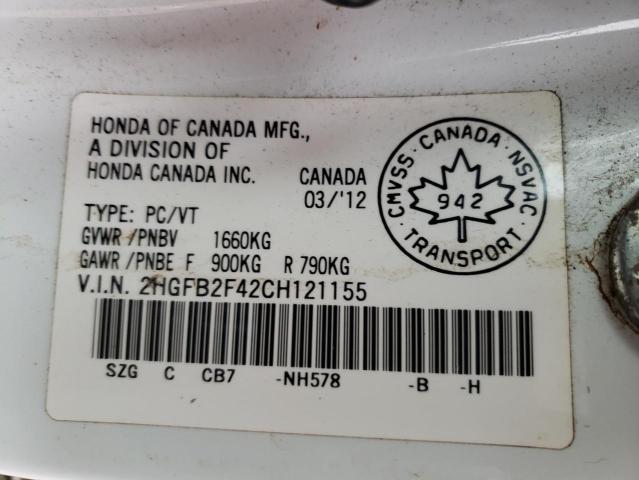 2012 HONDA CIVIC LX - 2HGFB2F42CH121155