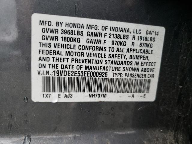 2014 ACURA ILX 24 PRE 19VDE2E53EE000925