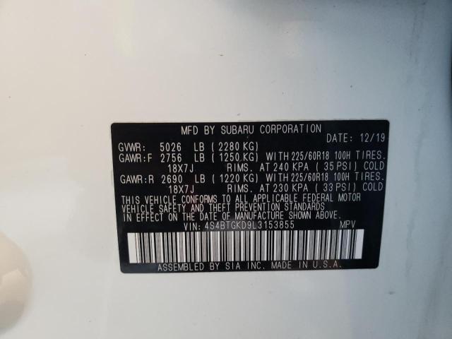 2020 SUBARU OUTBACK ON 4S4BTGKD9L3153855