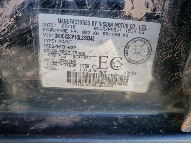 2016 NISSAN MICRA 3N1CK3CP1GL265348