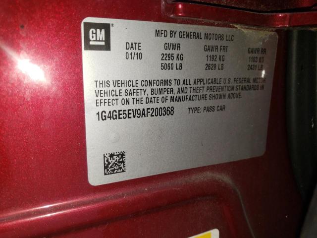 2010 BUICK LACROSSE C 1G4GE5EV9AF200368