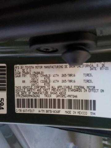 3TMCZ5AN3MM436242 Toyota Tacoma Dou 2021. Фото: 9