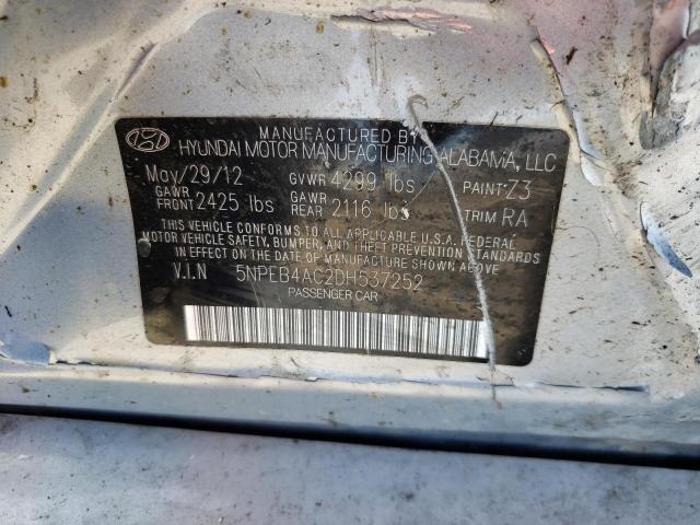 2013 HYUNDAI SONATA GLS 5NPEB4AC2DH537252