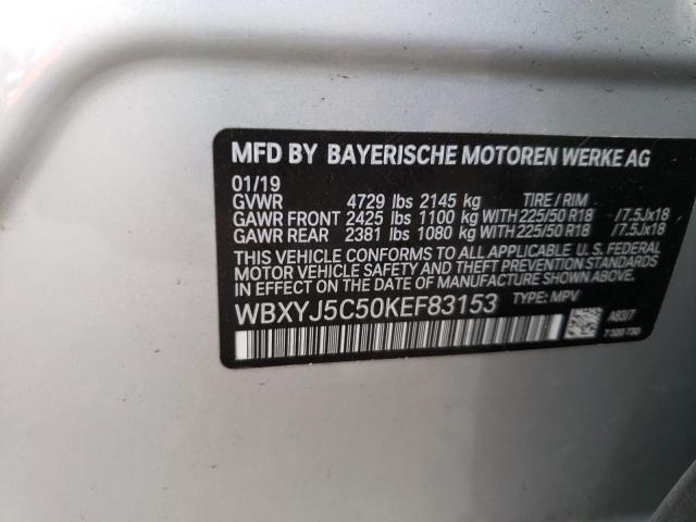 VIN WBXYJ5C50KEF83153 2019 BMW X2, Xdrive28I no.10