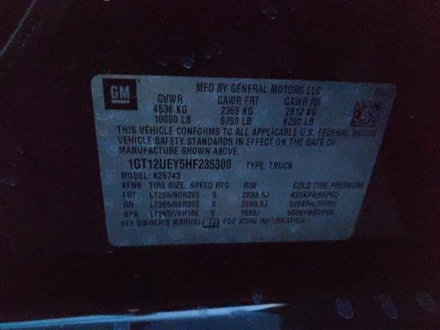 2017 GMC NEW SIERRA 1GT12UEY5HF235300