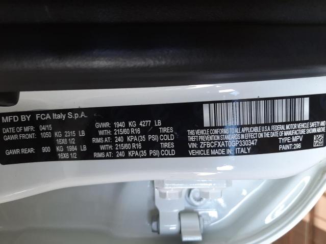 2016 FIAT 500X POP ZFBCFXAT0GP330347