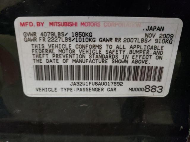 2010 MITSUBISHI LANCER DE JA32U1FU6AU017892