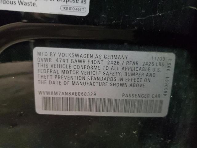 2010 VOLKSWAGEN PASSAT KOM WVWXM7AN8AE068329