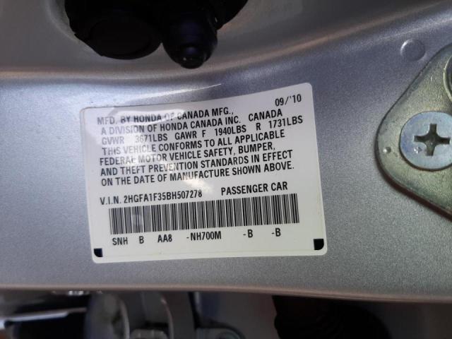 2011 HONDA CIVIC VP 2HGFA1F35BH507278