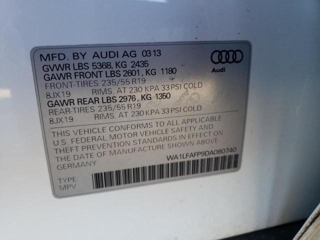 VIN WA1LFAFP9DA080740 2013 Audi Q5, Premium Plus no.10