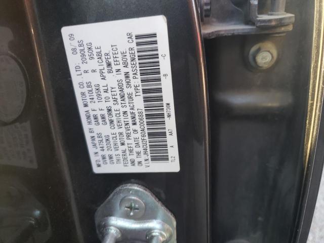 2010 ACURA TSX JH4CU2F60AC006887