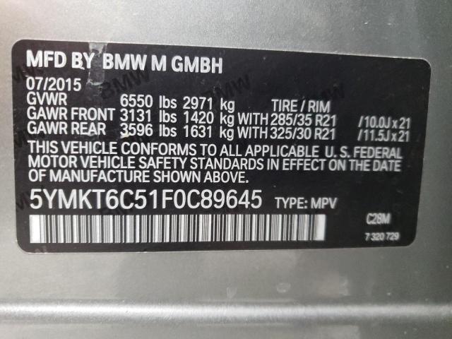 2015 BMW X5 M 5YMKT6C51F0C89645