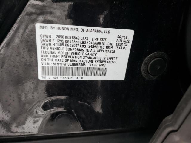 5FNYF6H55JB065868 Honda Pilot Exl 2018. Фото: 9