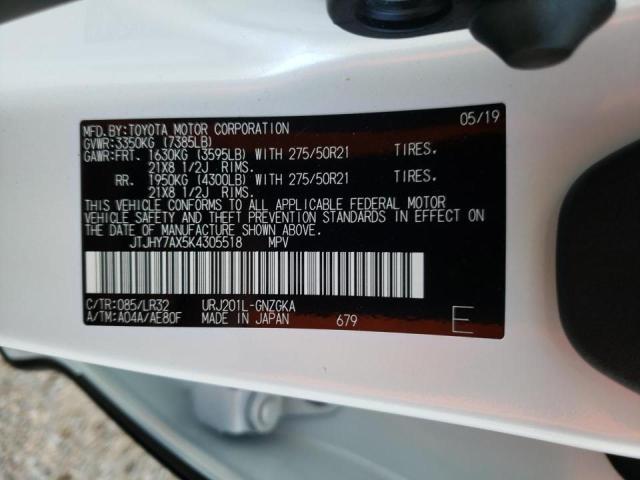 2019 LEXUS LX 570 JTJHY7AX5K4305518