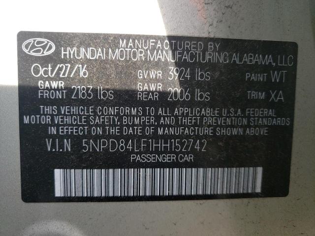 5NPD84LF1HH152742 Hyundai Elantra Se 2017. Фото: 9