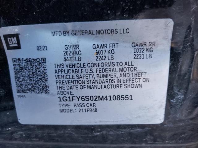 2021 CHEVROLET BOLT EV LT 1G1FY6S02M4108551