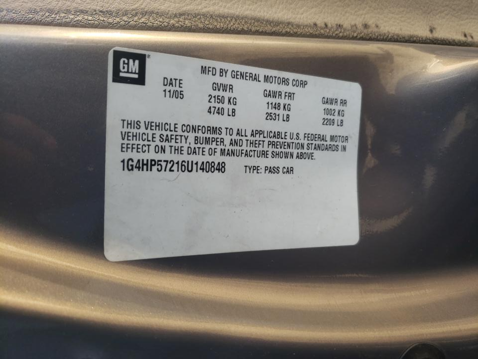 1G4HP57216U140848 2006 Buick Lucerne Cx