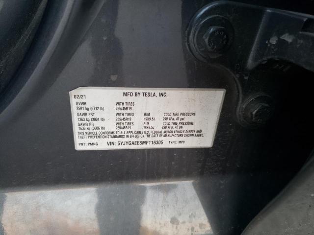 2021 TESLA MODEL Y 5YJYGAEE8MF116305