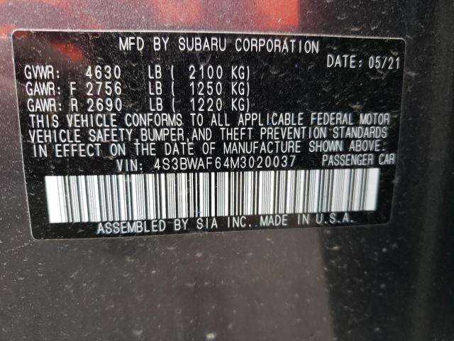 2021 SUBARU LEGACY PRE 4S3BWAF64M3020037