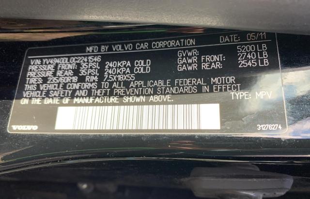 2012 VOLVO XC60 3.2 YV4940DL0C2241546