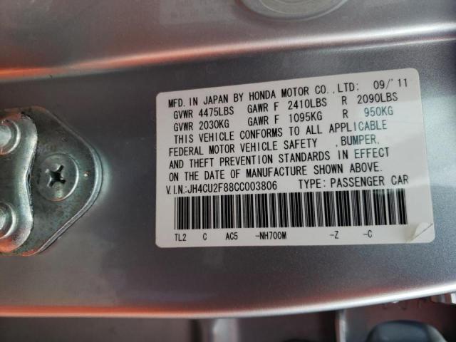 2012 ACURA TSX SE JH4CU2F88CC003806