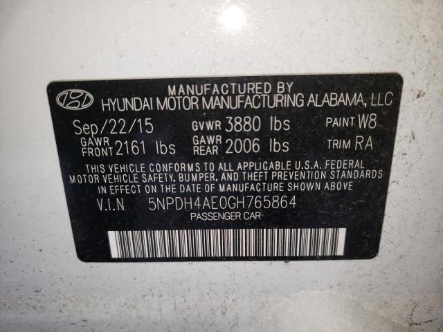 2016 HYUNDAI ELANTRA SE 5NPDH4AE0GH765864