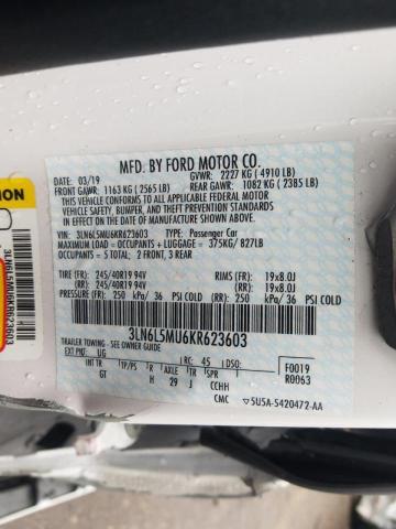 2019 LINCOLN MKZ RESERV 3LN6L5MU6KR623603