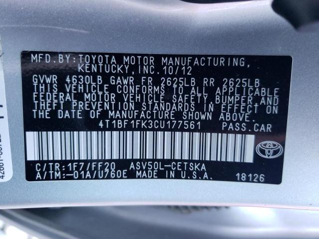 2012 TOYOTA UK 4T1BF1FK3CU177561