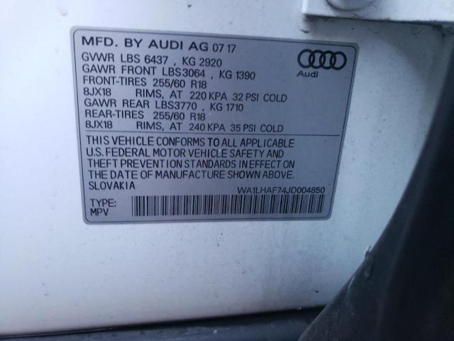 VIN WA1LHAF74JD004850 2018 Audi Q7, Premium Plus no.10