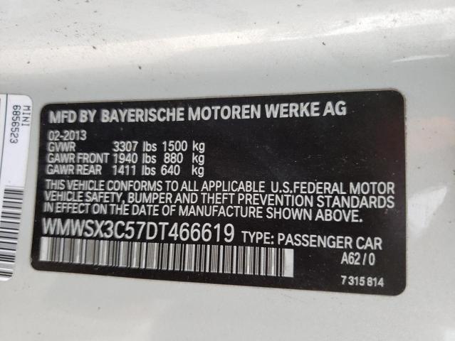 2013 MINI COOPER COU WMWSX3C57DT466619