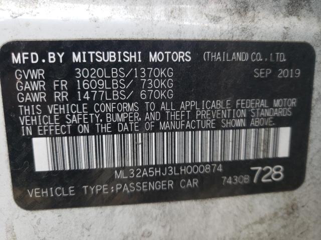 2020 MITSUBISHI MIRAGE LE ML32A5HJ3LH000874