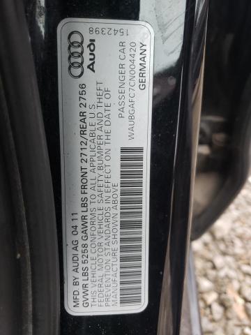 2012 AUDI A6 WAUBGAFC7CN004420
