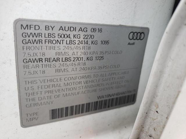 2017 AUDI A4 ALLROAD WA18NAF45HA070615