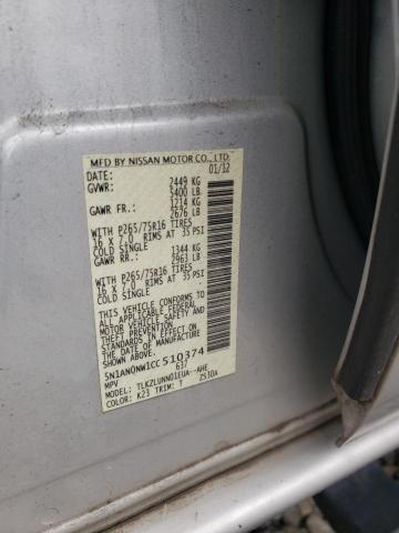 2012 NISSAN XTERRA OFF 5N1AN0NW1CC510374
