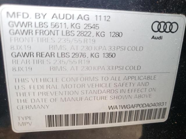 VIN WA1WGAFP0DA040931 2013 Audi Q5, Prestige no.10