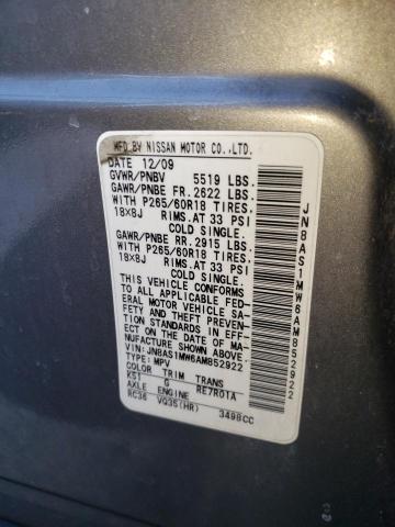 2010 INFINITI FX35 JN8AS1MW6AM852922