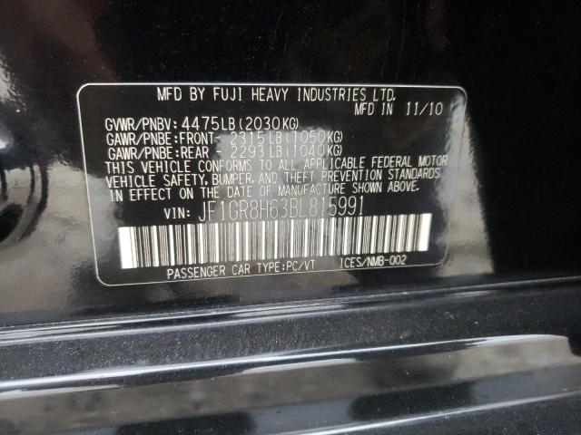 2011 SUBARU IMPREZA WR JF1GR8H63BL815991