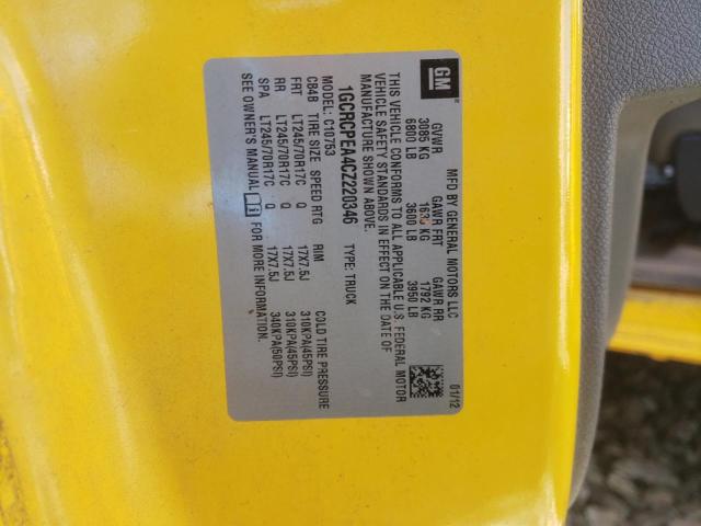 2012 CHEVROLET .CK2500 1GCRCPEA4CZ220346