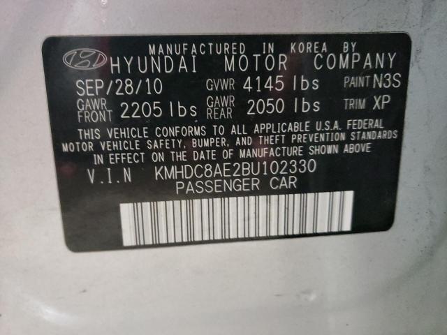 2011 HYUNDAI ELANTRA TO KMHDC8AE2BU102330