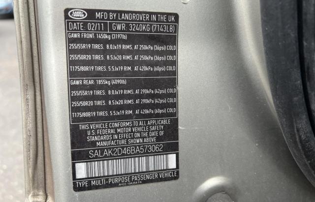 2011 LAND ROVER LR4 HSE LU SALAK2D46BA573062