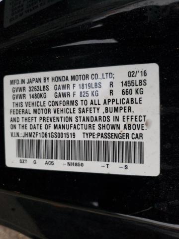 JHMZF1D61GS001519 Honda Cr-Z Ex 2016. Фото: 9